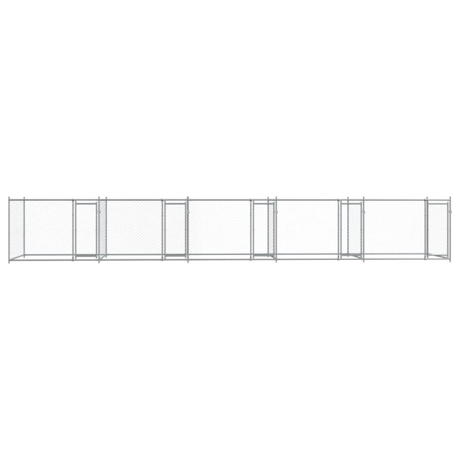 Dog Cage with Doors Grey 10x2x1.5 m Galvanised Steel