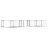 Dog Cage with Doors Grey 10x2x1.5 m Galvanised Steel