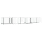 Dog Cage with Doors Grey 10x2x1.5 m Galvanised Steel