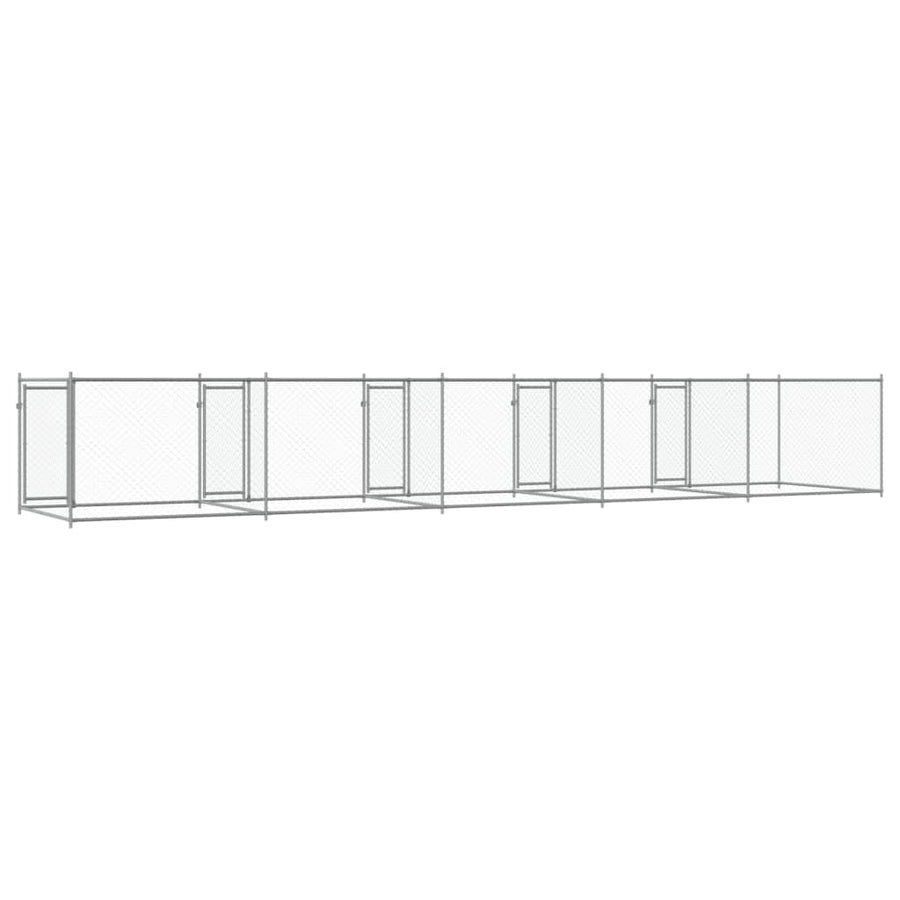 Dog Cage with Doors Grey 10x2x1.5 m Galvanised Steel