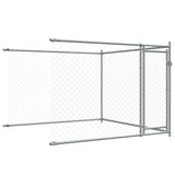 Dog Cage with Doors Grey 12x2x1.5 m Galvanised Steel - Front View