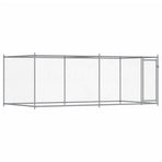 Dog Cage with Door Grey 4x2x1.5 m Galvanised Steel