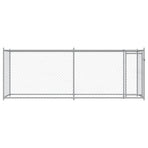 Dog Cage with Door Grey 4x2x1.5 m Galvanised Steel