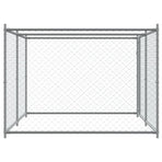 Dog Cage with Door Grey 4x2x1.5 m Galvanised Steel