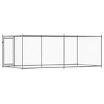 Dog Cage with Door Grey 4x2x1.5 m Galvanised Steel
