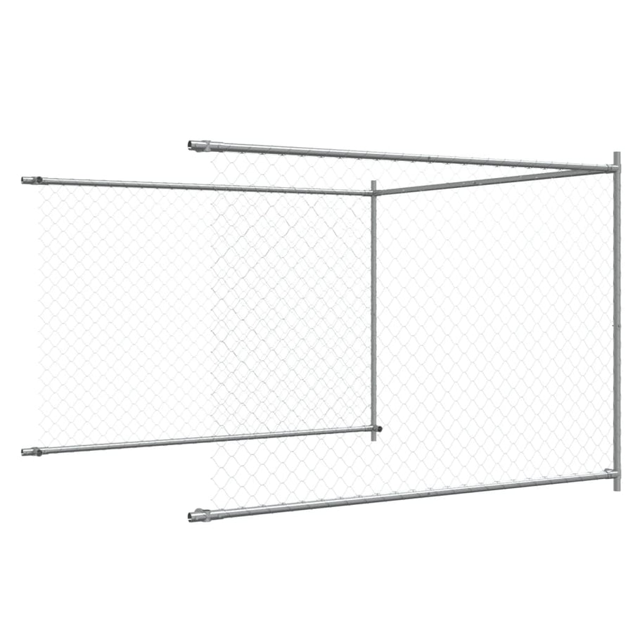 Dog Cage with Door Grey 4x2x1.5 m Galvanised Steel