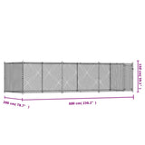 Dog Cage with Door Grey 6x2x1.5 m Galvanised Steel - 45-Degree Angle
