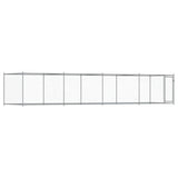 Dog Cage with Door Grey 8x2x1.5 m Galvanised Steel - Front View