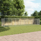 Dog Cage with Door Grey 8x2x1.5 m Galvanised Steel - Side View