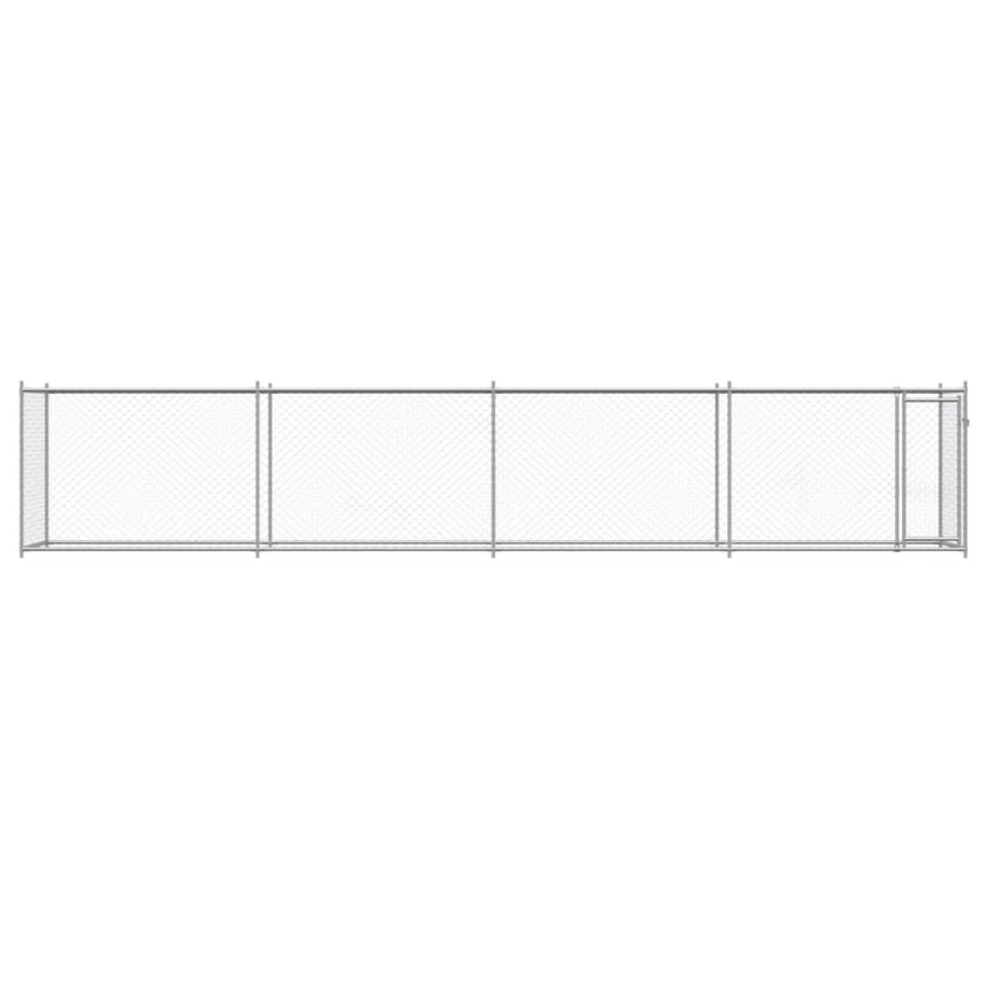 Dog Cage with Door Grey 8x2x1.5 m Galvanised Steel