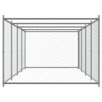 Dog Cage with Door Grey 8x2x1.5 m Galvanised Steel