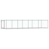 Dog Cage with Door Grey 8x2x1.5 m Galvanised Steel - 45-Degree Angle