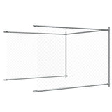 Dog Cage with Door Grey 8x2x1.5 m Galvanised Steel - Rear View