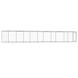 Dog Cage with Door Grey 10x2x1.5 m Galvanised Steel - Front View