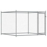 Dog Cage with Door Grey 10x2x1.5 m Galvanised Steel - Close-Up Angle
