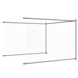Dog Cage with Door Grey 10x2x1.5 m Galvanised Steel - Low Angle