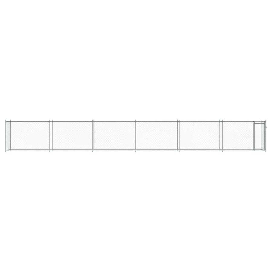 Dog Cage with Door Grey 12x2x1.5 m Galvanised Steel