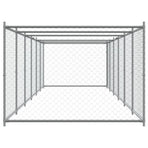 Dog Cage with Door Grey 12x2x1.5 m Galvanised Steel