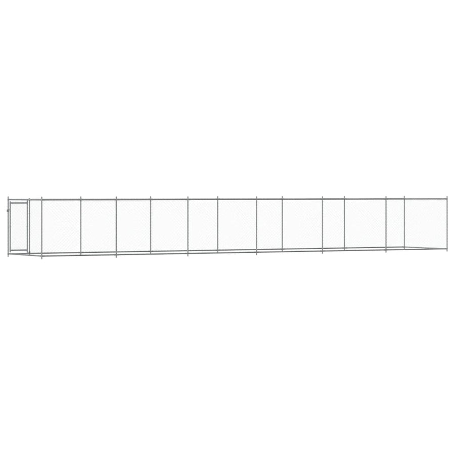 Dog Cage with Door Grey 12x2x1.5 m Galvanised Steel