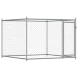 Dog Cage with Door Grey 12x2x1.5 m Galvanised Steel - Rear View