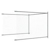 Dog Cage with Door Grey 12x2x1.5 m Galvanised Steel - Close-Up Angle