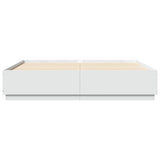 Bed Frame with LED without Mattress White 183x203 cm King - 45-Degree Angle