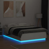 Bed Frame with LED without Mattress White 150x200 cm - Top-Down View
