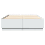 Bed Frame with LED without Mattress White 150x200 cm