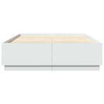 Bed Frame with LED without Mattress White 150x200 cm