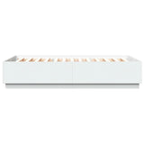 Bed Frame with LED without Mattress White 150x200 cm