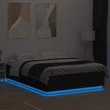 Bed Frame with LED without Mattress Black 150x200 cm - Side View