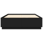 Bed Frame with LED without Mattress Black 150x200 cm