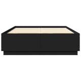 Bed Frame with LED without Mattress Black 150x200 cm - 45-Degree Angle