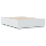 Bed Frame with LED without Mattress White 135x190 cm