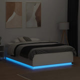 Bed Frame with LED without Mattress White 135x190 cm - Top-Down View