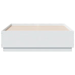 Bed Frame with LED without Mattress White 135x190 cm