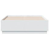 Bed Frame with LED without Mattress White 135x190 cm - Rear View
