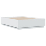 Bed Frame with LED without Mattress White 135x190 cm - Low Angle