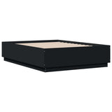 Bed Frame with LED without Mattress Black 135x190 cm