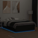 Bed Frame with LED without Mattress Black 135x190 cm - Top-Down View