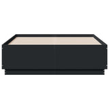 Bed Frame with LED without Mattress Black 135x190 cm - Rear View