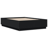 Bed Frame with LED without Mattress Black 135x190 cm - Low Angle