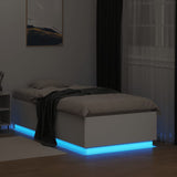 Bed Frame with LED without Mattress White 90x190 cm - Top-Down View