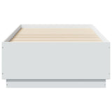 Bed Frame with LED without Mattress White 90x190 cm - Rear View