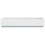 Bed Frame with LED without Mattress White 90x190 cm - Close-Up Angle