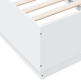 Bed Frame with LED without Mattress White 90x190 cm - Extra Image