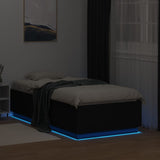 Bed Frame with LED without Mattress Black 90x190 cm - Top-Down View
