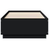 Bed Frame with LED without Mattress Black 90x190 cm