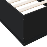Bed Frame with LED without Mattress Black 90x190 cm - Extra Image