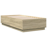 Bed Frame with LED without Mattress Sonoma Oak 90x190 cm - Side View
